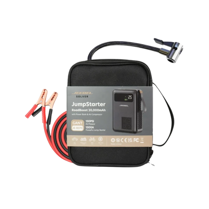 باور بانك وضاغط هواء واشتراك سيارة JEEBEL SOLVER – بطارية 20000mAh بقدرة تشغيل 1500A وضغط 150 PSI | محطة طوارئ متكاملة للسيارة