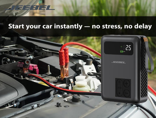 باور بانك وضاغط هواء واشتراك سيارة JEEBEL SOLVER – بطارية 20000mAh بقدرة تشغيل 1500A وضغط 150 PSI | محطة طوارئ متكاملة للسيارة